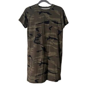 Thread and Supply Short Sleeve Long T Shirt Camo Dress, Medium